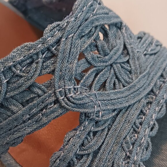 Brand New In Box Jellypop KAUAI Lt Blue Denim Wedge Sandal - Picture 3 of 4